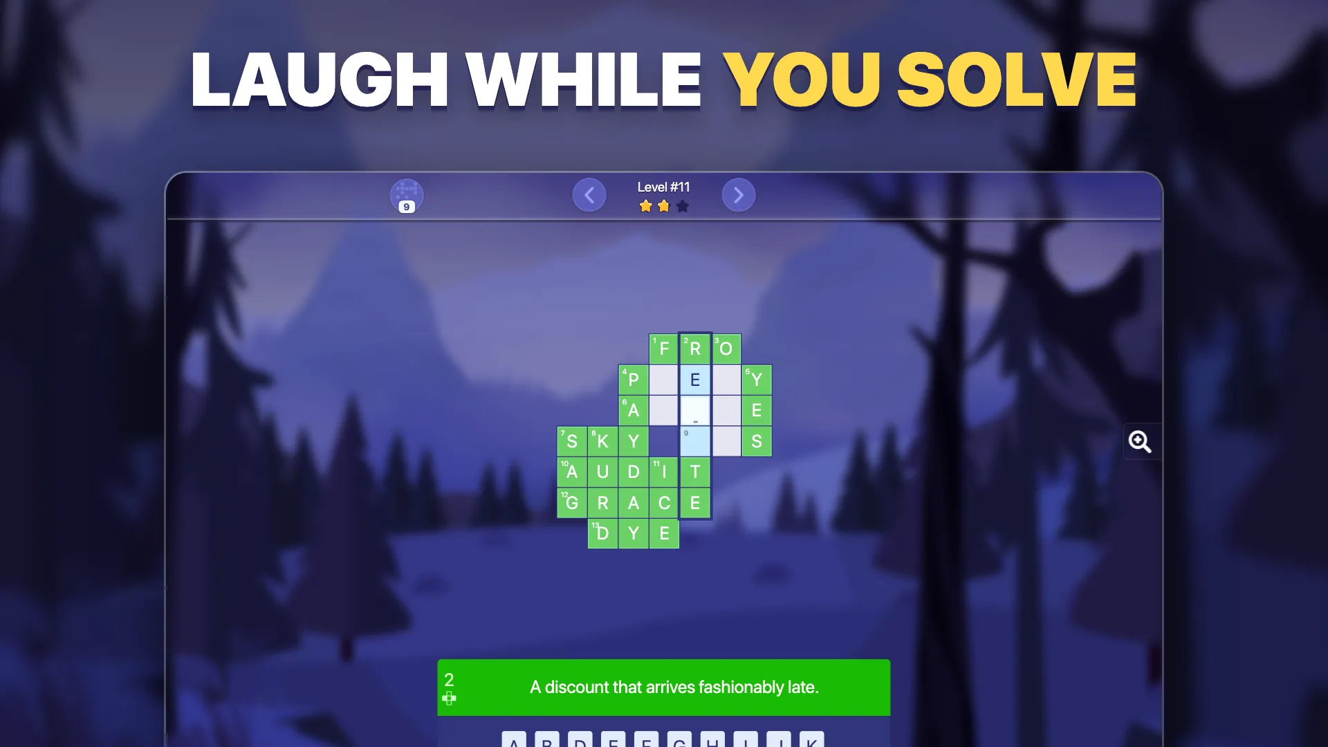 A crossword with a funny clue