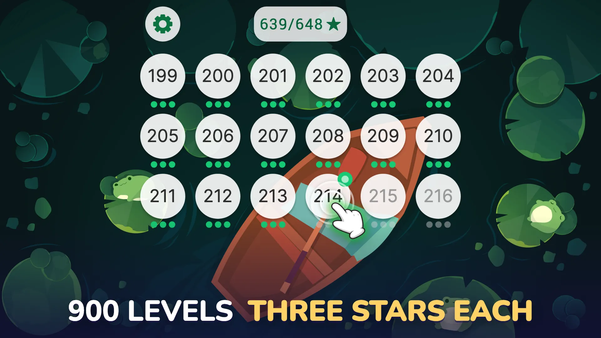 Level map with three stars for each level