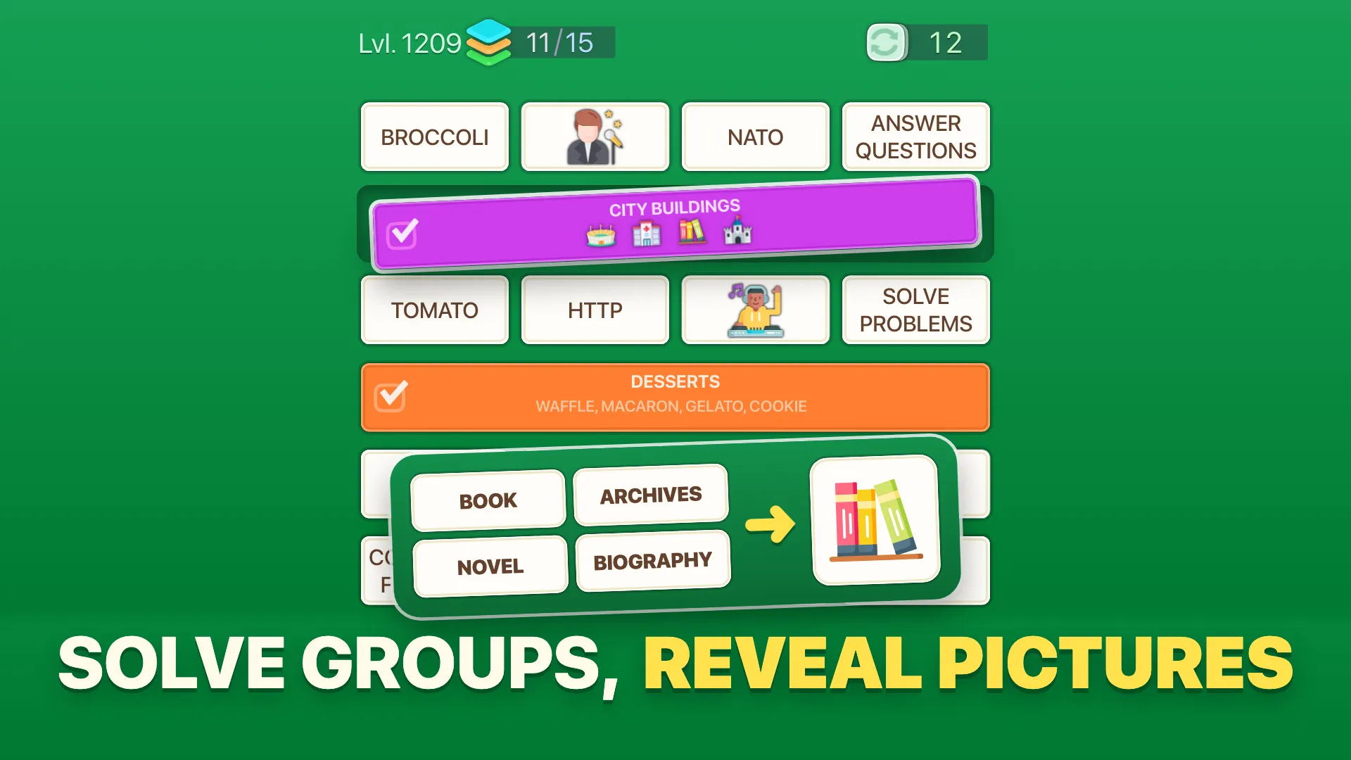 A solved group turns into a picture
