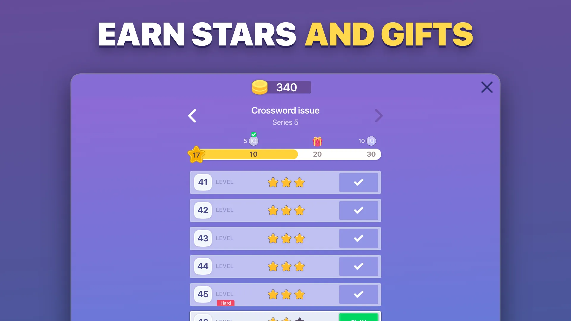 A crossword issue with stars and gifts